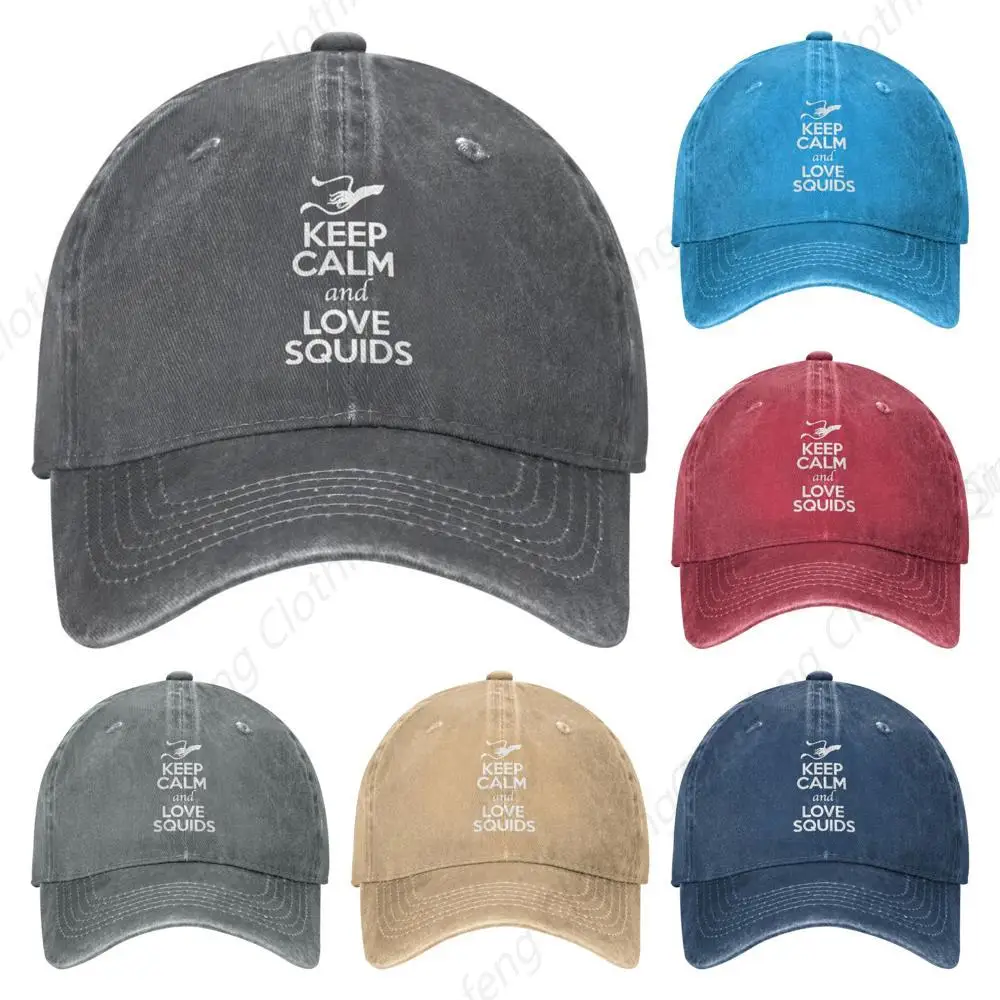 

Keep Calm and Love Animal Lover Unisex Cowboy Hat Baseball Caps Adjustable Sports Golf Denim Casquette Cap Black