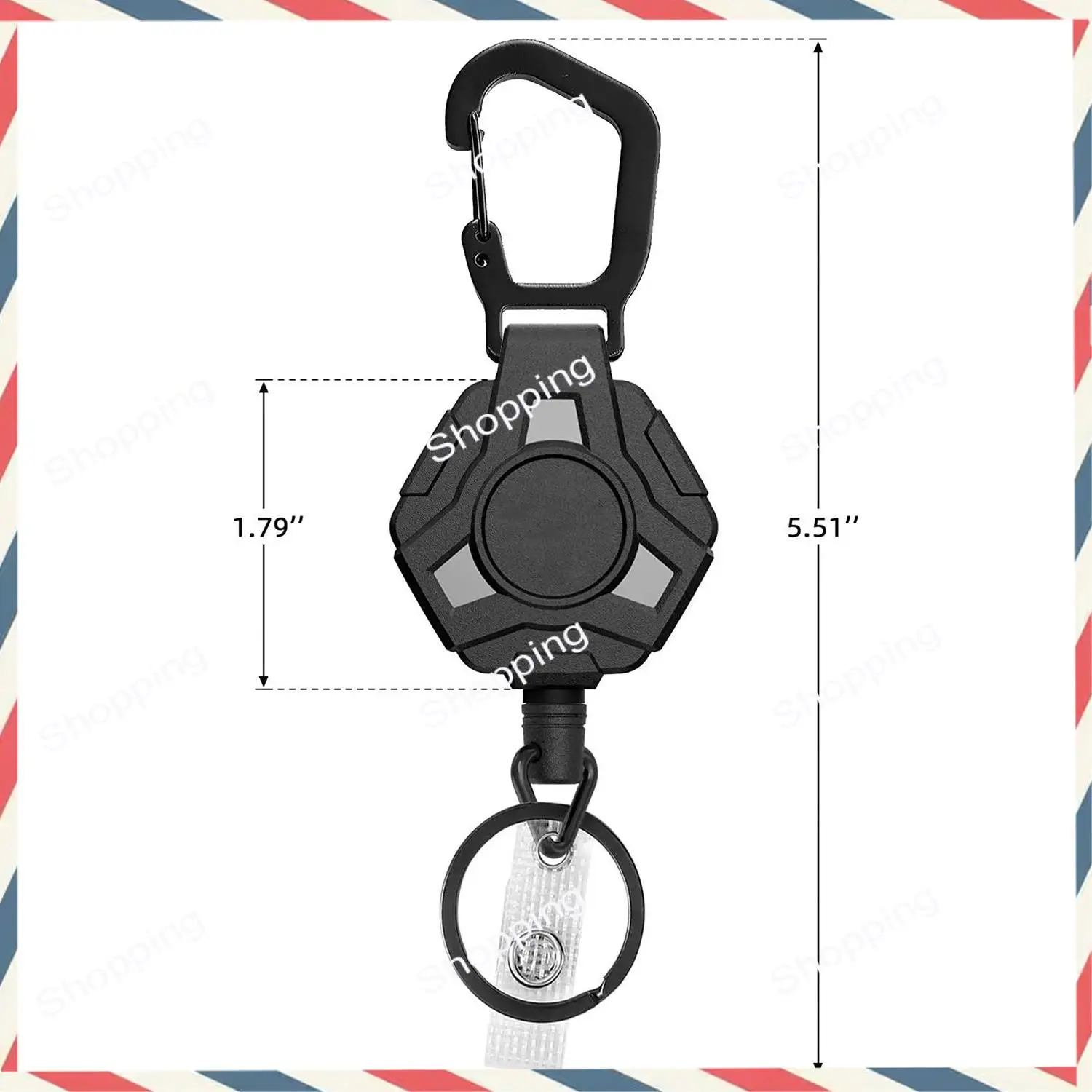M20K 4 Pack Retractable Keychain Heavy Duty, Badge Reels Retractable, Badge Holder With Carabiner, 31.8Inch Coated Steel Cord Du