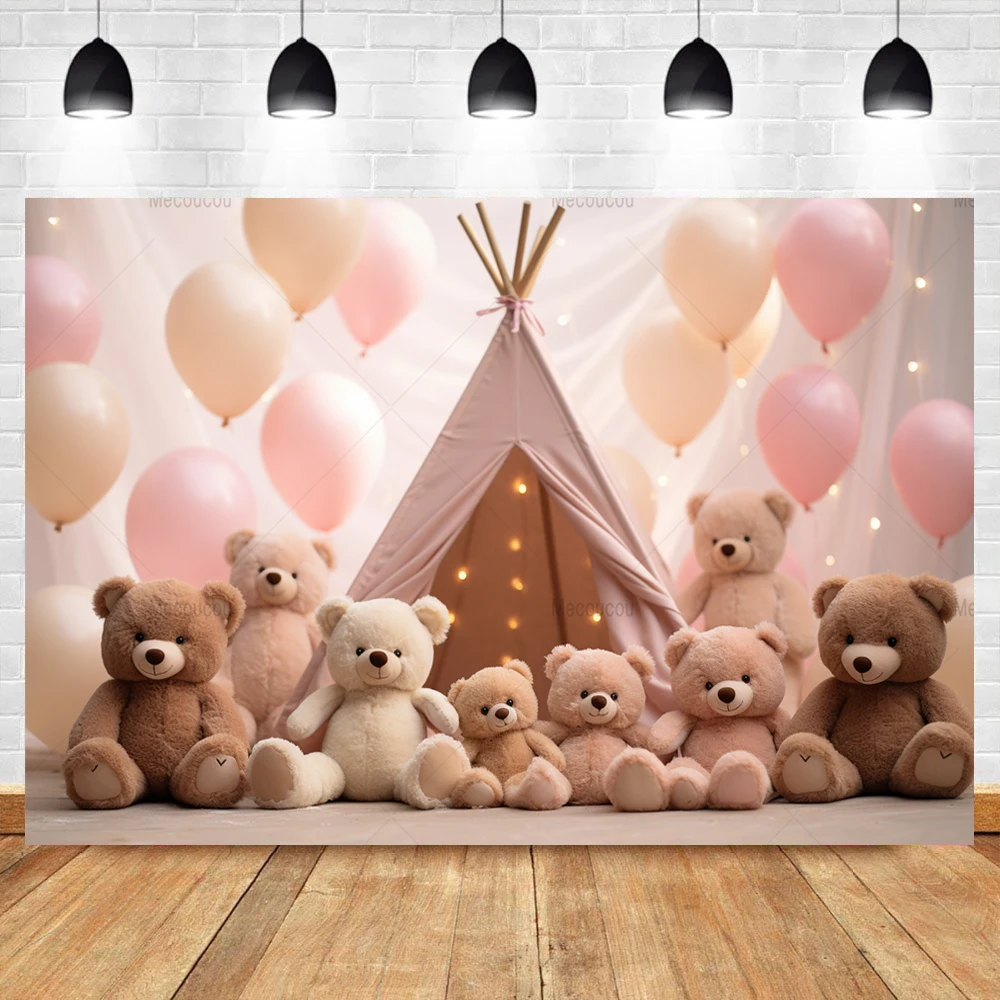 Board Teddy Bear Background Cake Decoration Baby Shower Photo Backdrop Children\'s Birthday Party Customized Photography Props