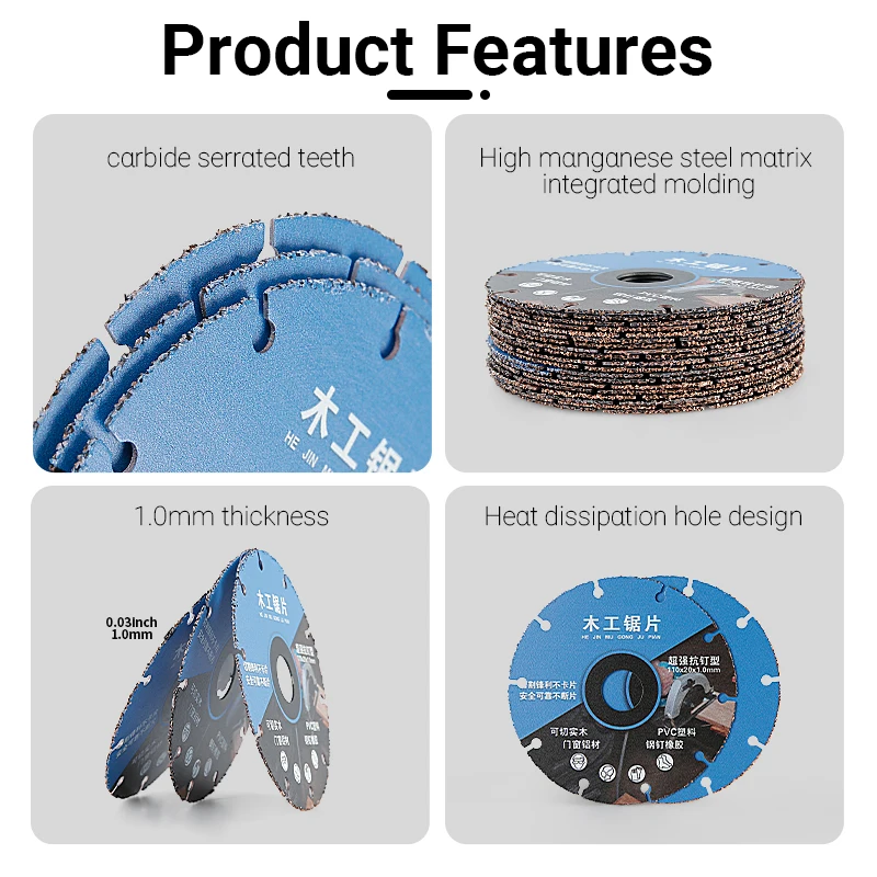 105mm Woodworking Saw Blade New Alloy Multifunctional Cutting Blade Solid Wood Board Aluminum Cutting Angle Grinder Tools