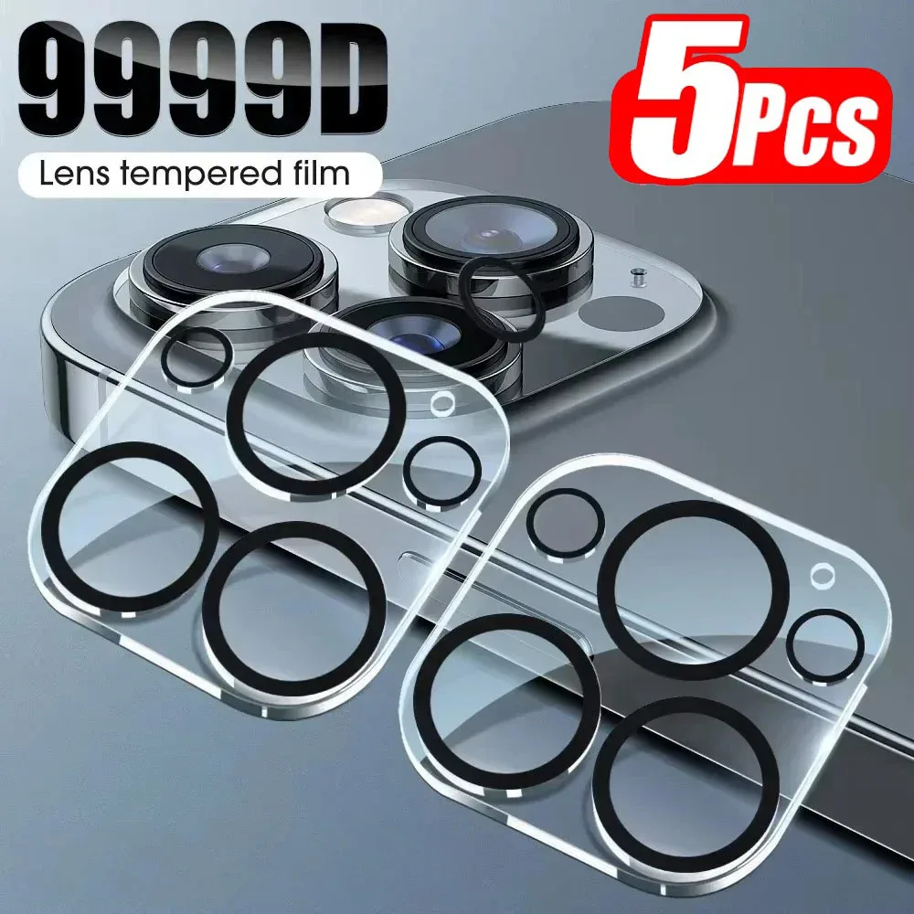 1-5 pieces tempered glass for iPhone 17 16 15 14 13 Pro Max Plus Mini camera lens protector black circle screen protector lens f - náhled 2