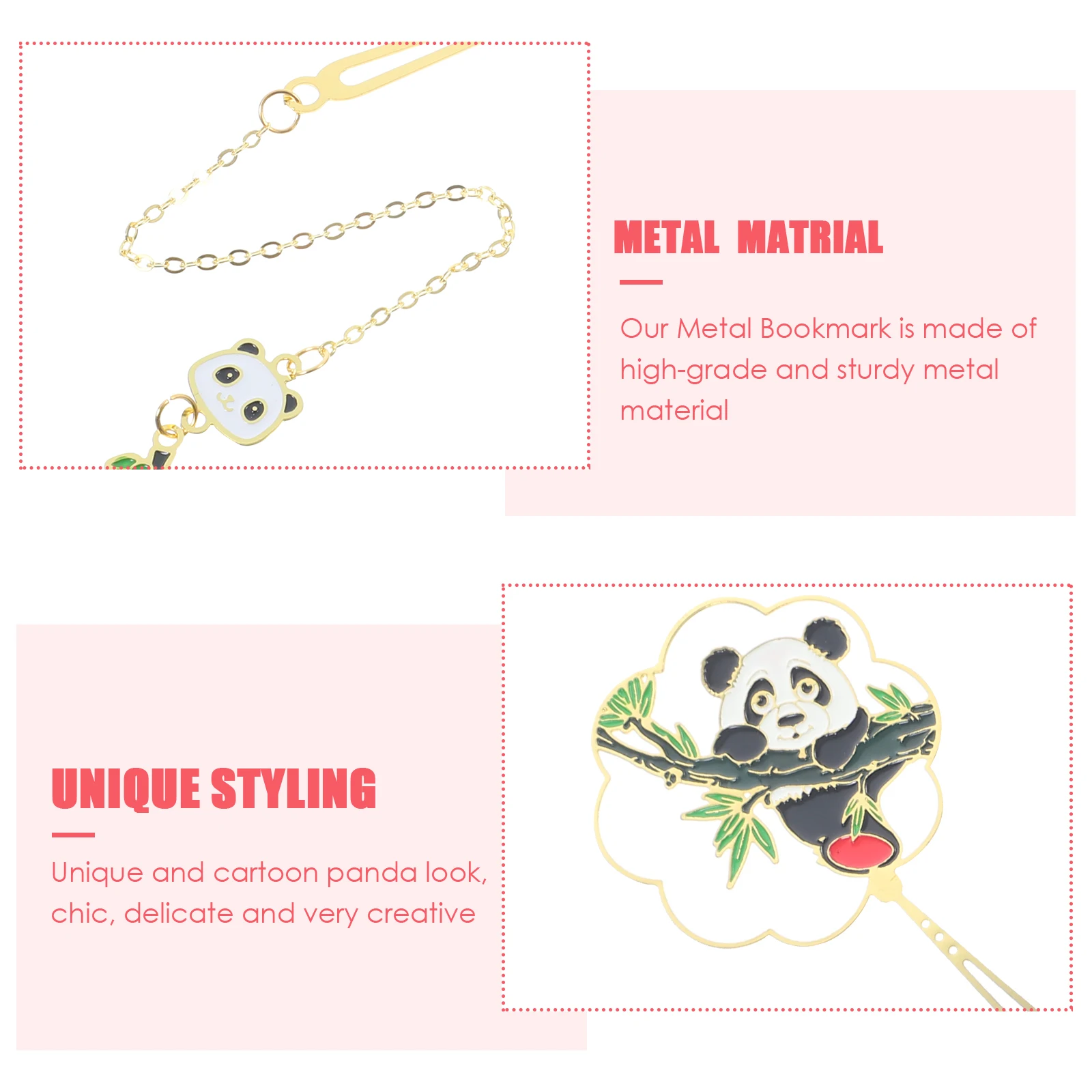 

Painted Metal Bookmark Hanging Page Marker Portable Exquisite Man Adorable Panda