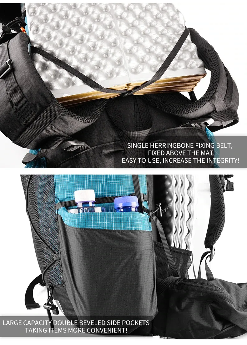 3F UL Gear Qidian Rucksack Outdoor Camping UHMWPE Rucksack Ultraleicht 40+16L Langlebige Tasche Wasserdicht Wandern Bergsteigen – Detail 6