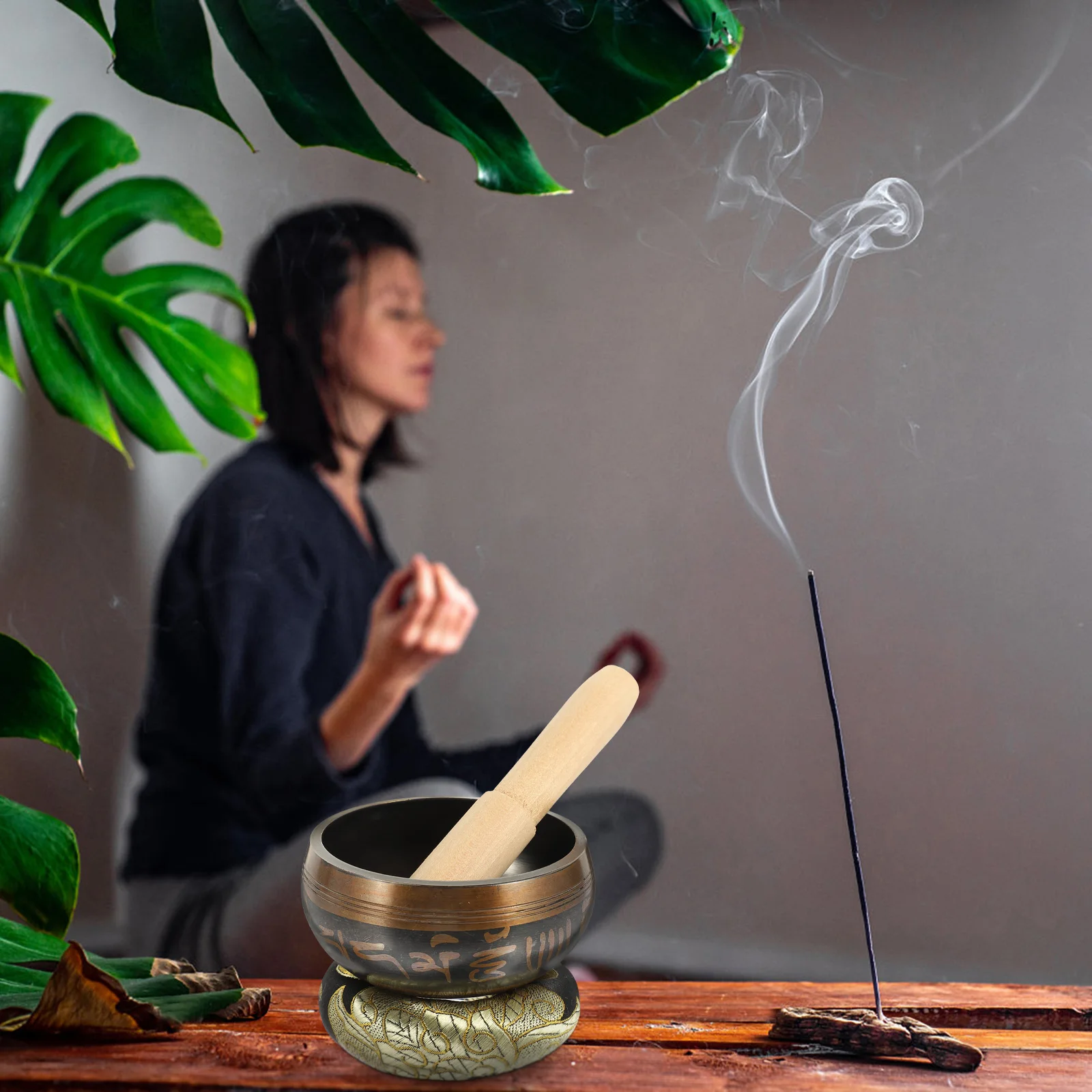 

1 Set Tibet Copper Singing Flat Bottom Meditation Yoga For Sound Bowl Set Decorative Meditation Bowl Perfect Gift For