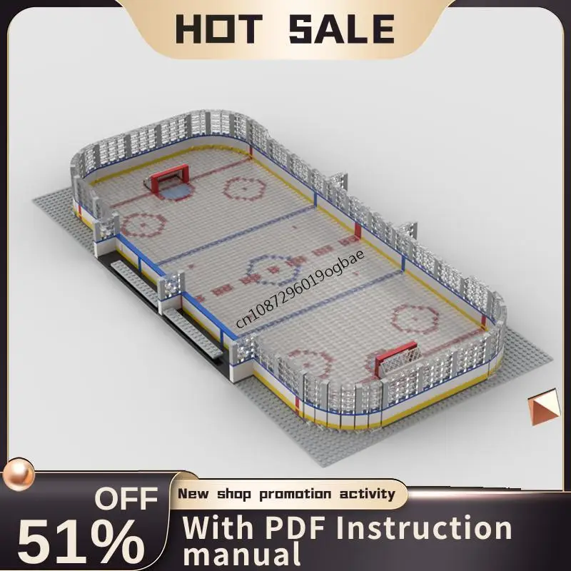 Novo 3332 pçs cidade venda quente vista de rua moc hóquei no gelo pista modelo personalizado quebra-cabeças diy ideias criativas crianças brinquedos presentes aniversário