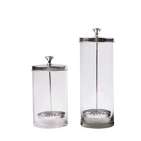 Botella de esterilización de peluquería, tijeras de vidrio, peine, cubierta de acero inoxidable, tarro desinfectante para corte de pelo, herramientas de esterilización para salón