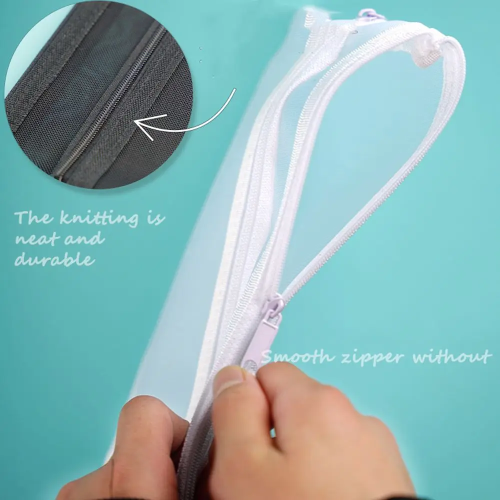 

Pencil Case Large Capacity Office Pen Box Double Mesh Pencil Bag Cosmetic Storage Bag File Folder School Stationery Supplies