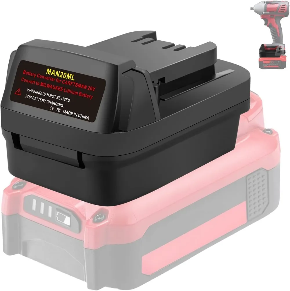 

for Craftsman to for Milwaukee Battery Adapter for Craftsman 20V V20 Li-ion Battery Convert to for Milwaukee 18V Power Tools