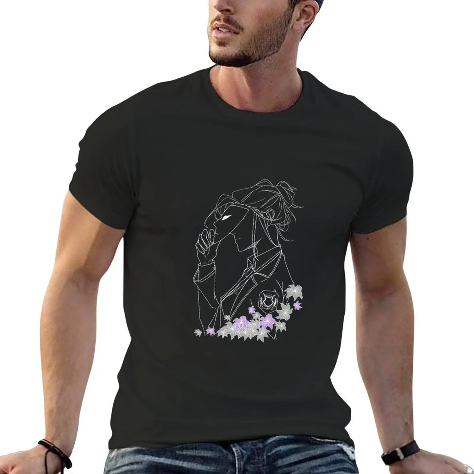 Purple Hyacinth T-shirt Aesthetic clothing korean fashion boys animal print plain tshirts for men