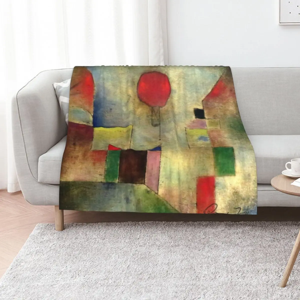 

Paul Klee | Red Balloon | Cubist Art | Childlike Art Klee-inspired Throw Blanket Hairys Flannel Fabric wednesday Plush Blankets