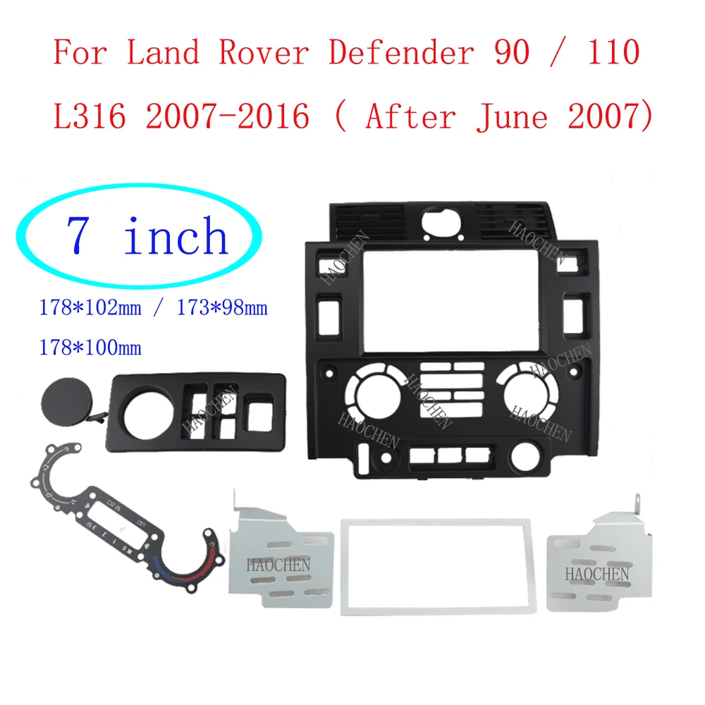 

Double Din Car Fascia Radio Panel for Land Rover Defender 2007-2016 Dash Kit Install Facia Plate Bezel Console Adapter Trim