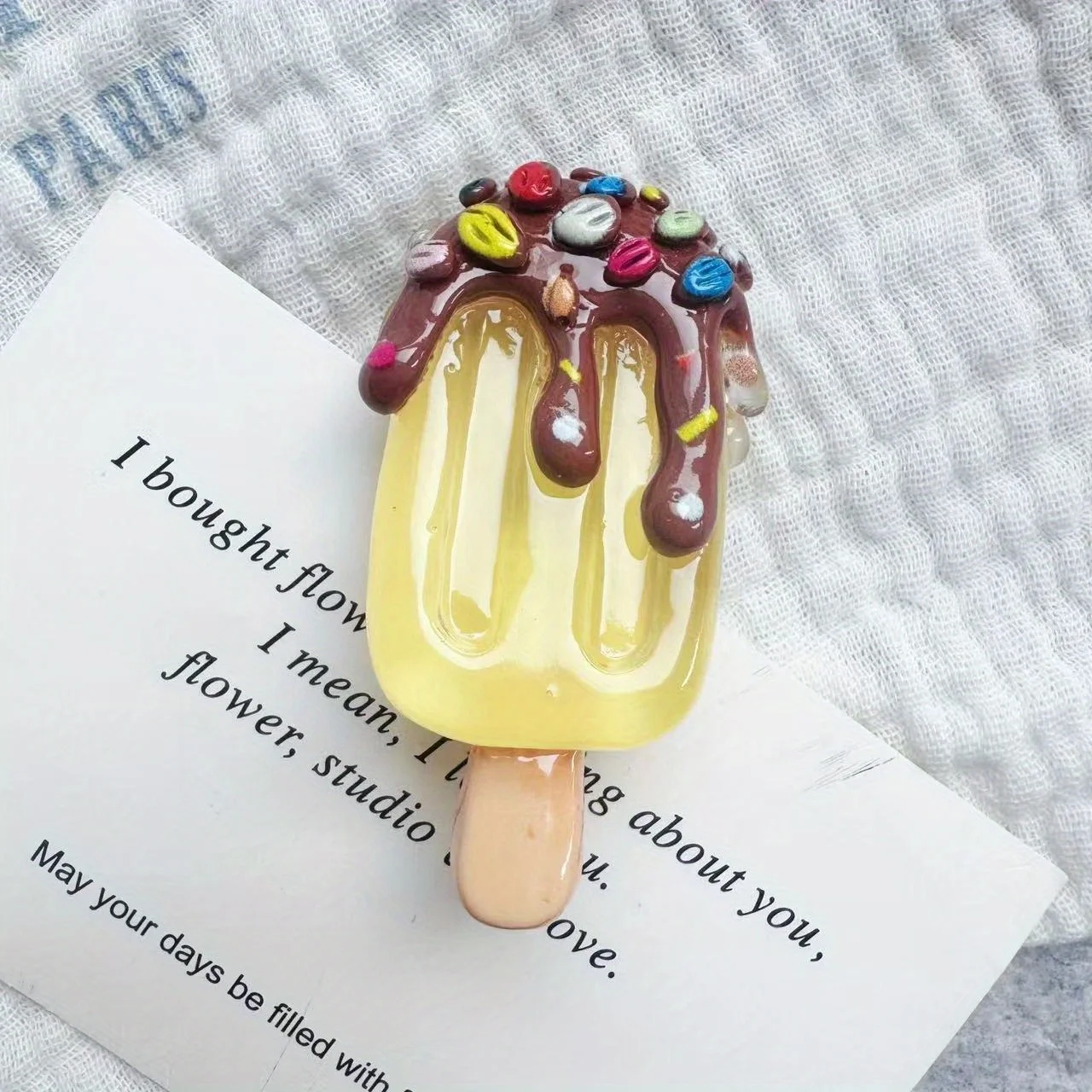 กิ๊บติดผมลายการ์ตูนธีมอาหารเรืองแสงในที่มืด 6 ชิ้น รูปไอศกรีมและเป็ด  กิ๊บหนีบผมแปลกตาสำหรับถ่ายรูป  อุปกรณ์เสริมผมสำหรับผู้หญิง