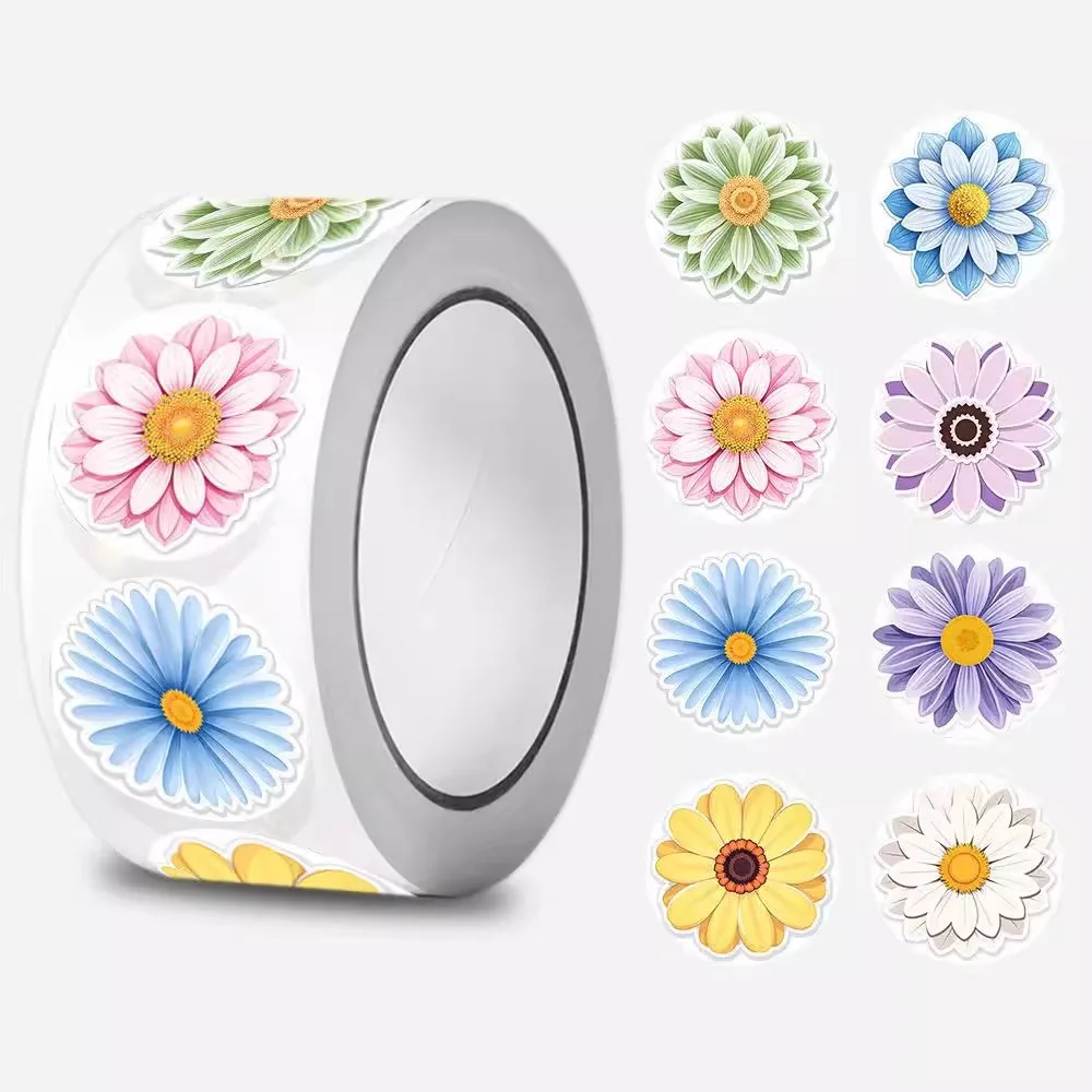 

500pcs/roll New Flower ShapeThank You Stickers Labels Party Wedding Decoration Gift Envelope seal Labels scrapbooking Stickers