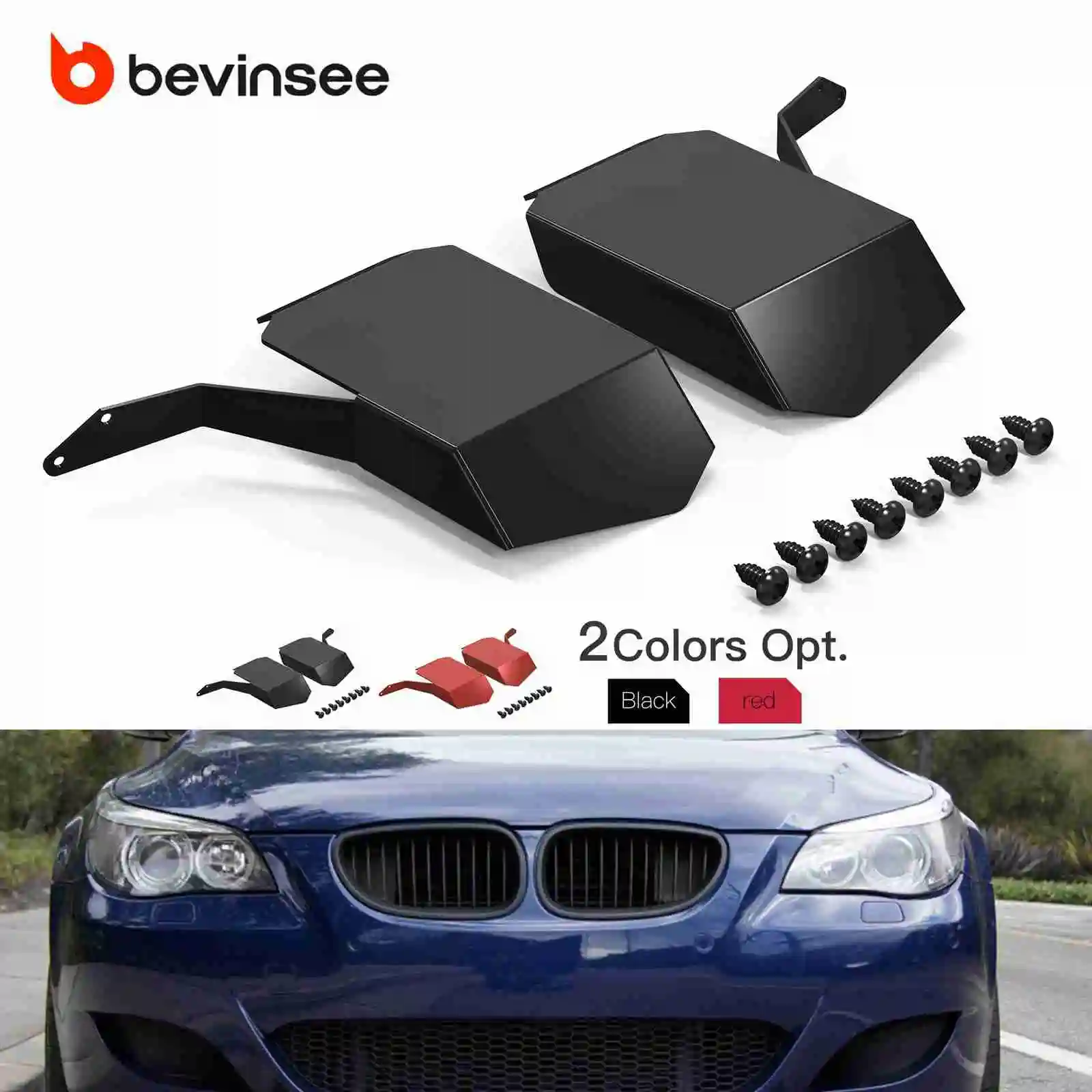 

BEVINSEE 1 Pair Air Induction Intake Scoops for BMW E60 E61 520i, 525i, 530i 535i 520d 525d 530d 535d M5 2004-2009