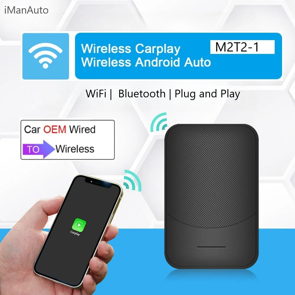 

Wired to Wireless Carplay Android Auto Adapter For USB A/Type-C Dongle Wireless Plug And Play USB Connection Auto Car Adapter