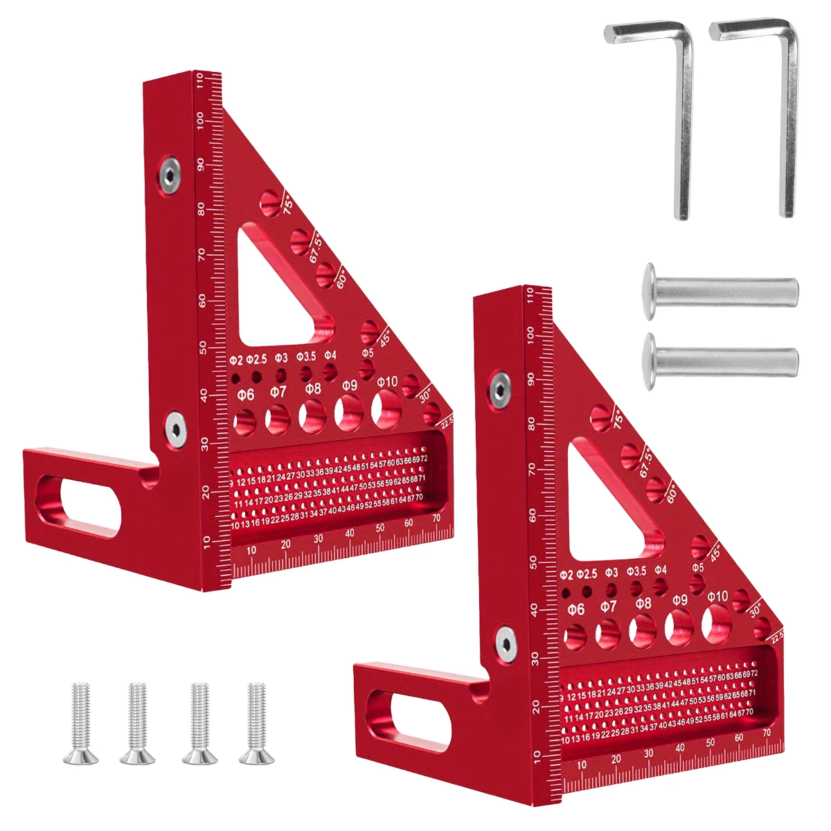 مسطرة قياس متعددة الزوايا ثلاثية الأبعاد، منقلة زاوية قائمة 45/90 درجة، أداة قياس تخطيط عالية الدقة #1