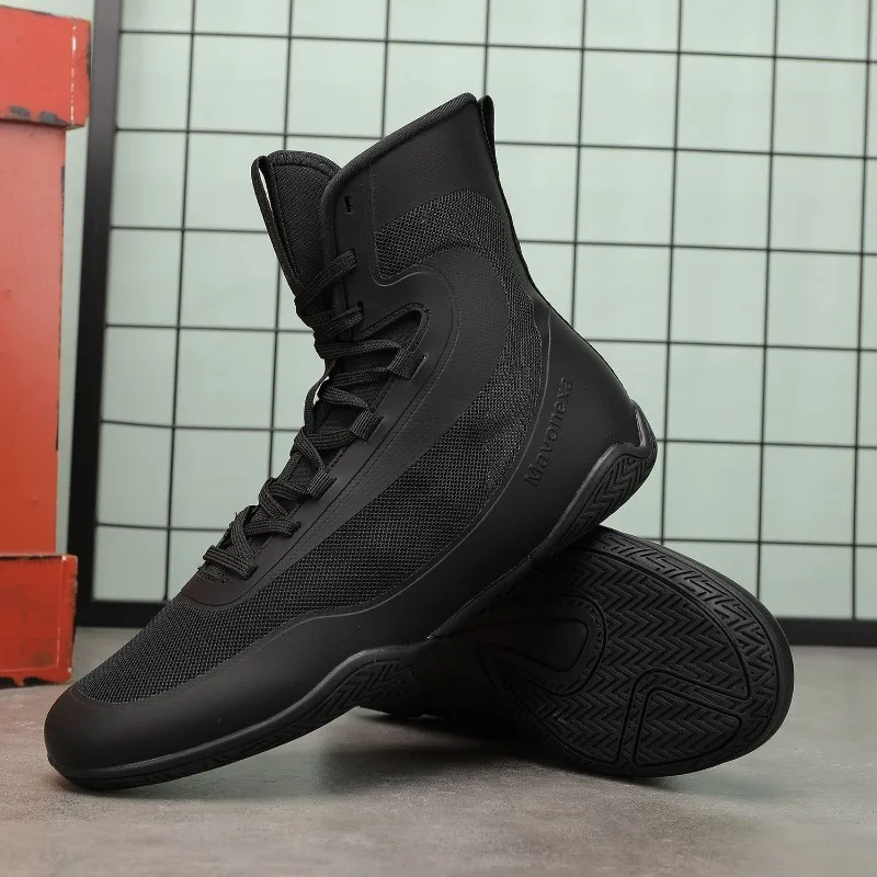 Luxury Brand Wrestling Shoes Men Black White Boxing Shoes for Man Competition Sport Fighting Boots Designer Wrestling Boots