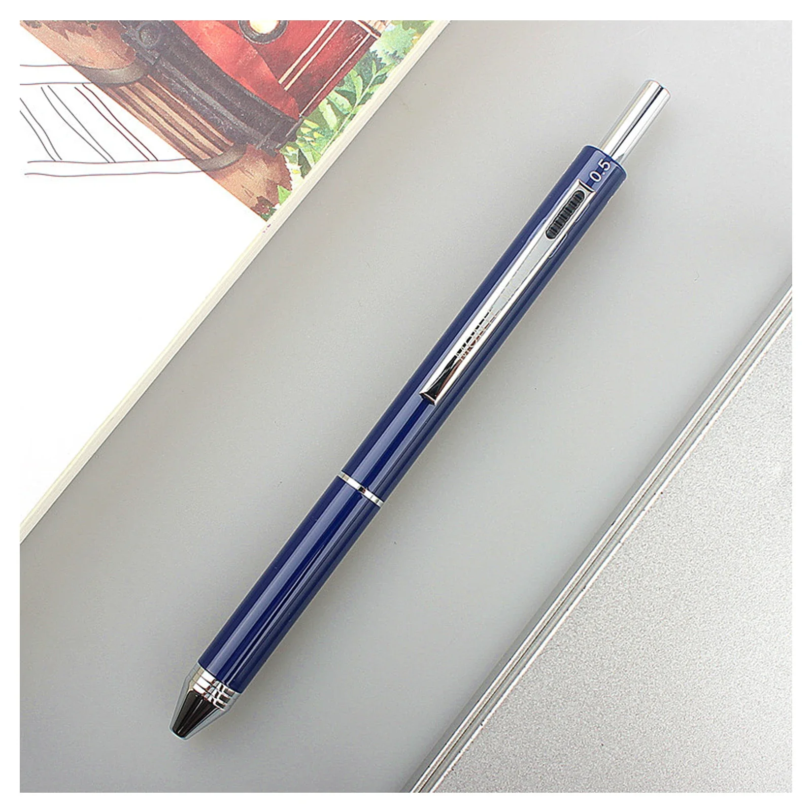 1pc 4 In 1 Multicolor Ballpoint Pen Technology Gravity Sensor Metal Multifunction Pen 3-colors Ball Point Refill and Pencil Lead