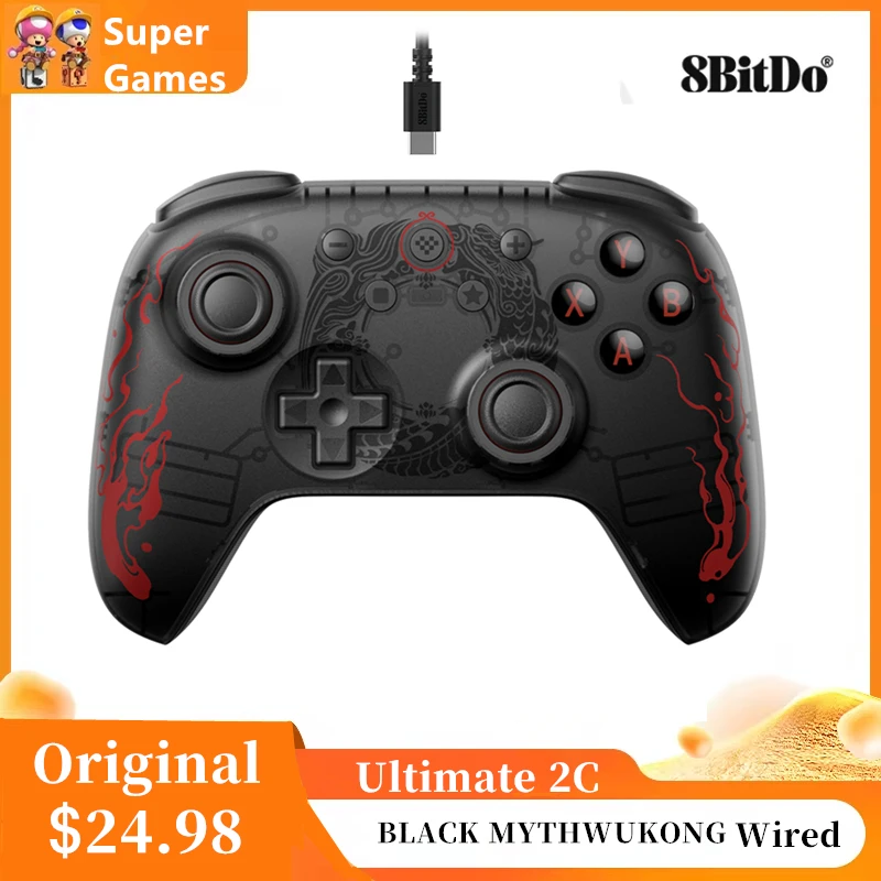 

8BitDo Ultimate 2C BLACK MYTHWUKONG Wired Gaming Controller For PC Steam Accessories Deck Raspberry Pi Android Hall Effect