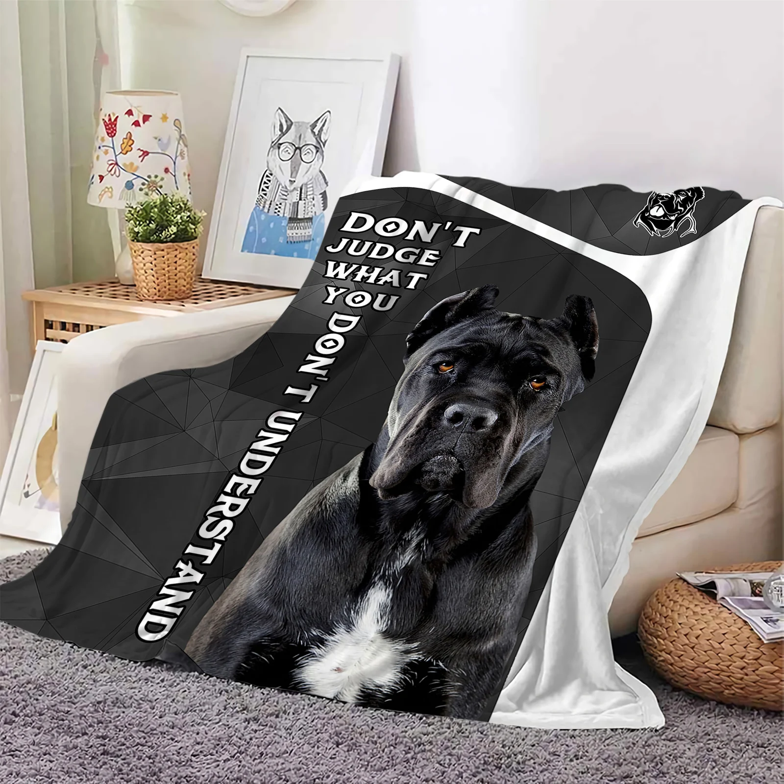 

Cane Corso Flannel Blankets Fashion Animal Dog 3D Printed Throw Blanket Office Nap Travel Portable Quilts Dropshipping