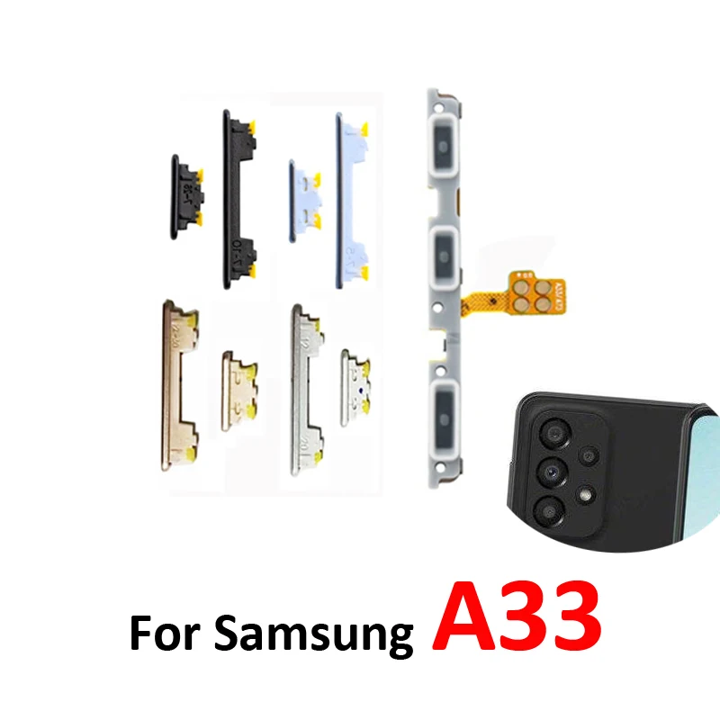 For Samsung Galaxy A33 5G A336 Phone New Power Volume Button On Off Up Down External Key Internal Flex Cable Repair Parts