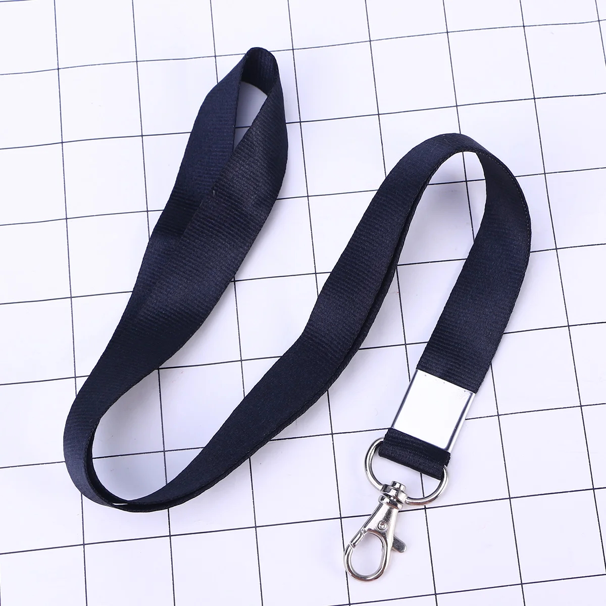 1PCS Neck Strap Lanyard Safety Metal Badge Lanyard for Business Id Key (Black) ID lanyand id neck strap