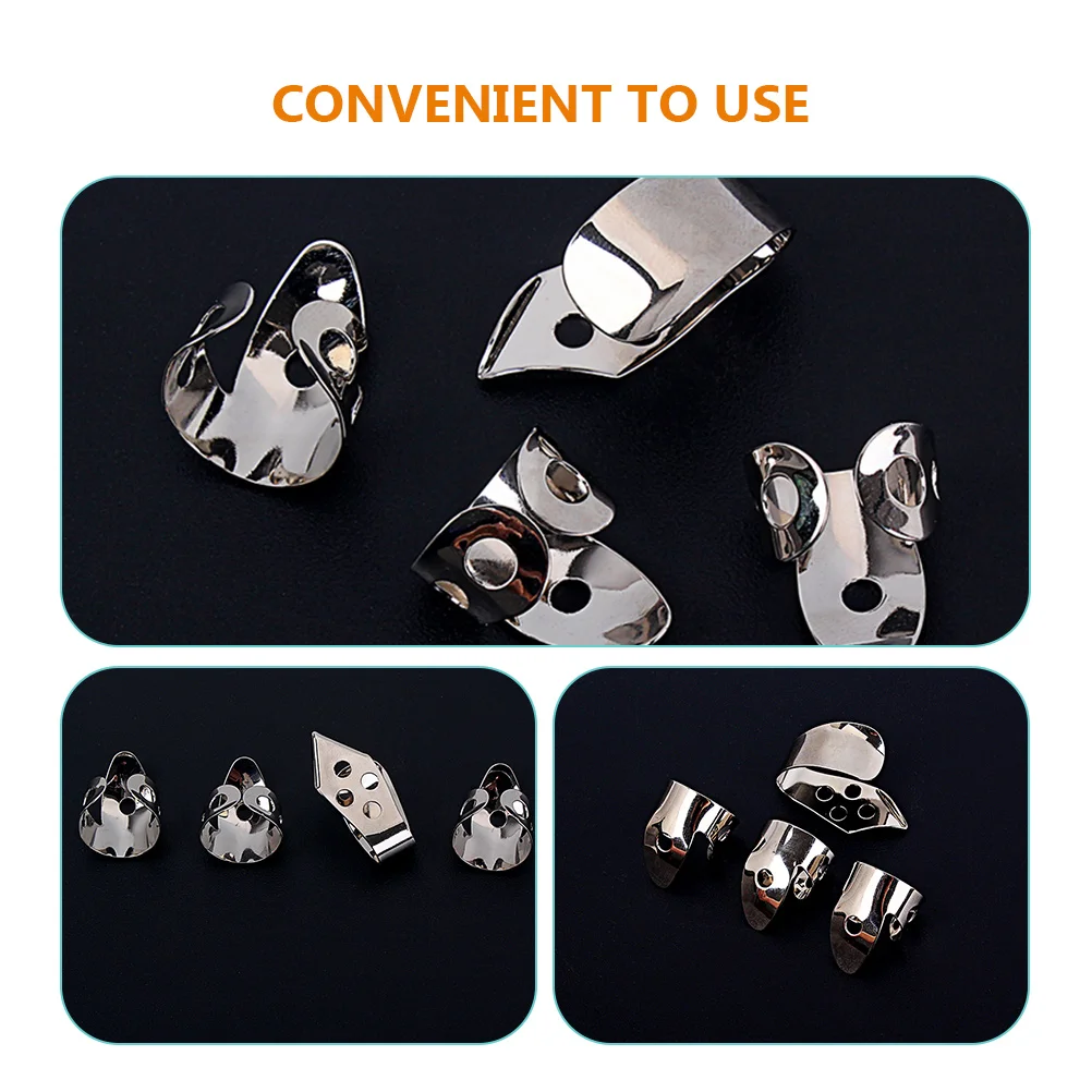 

4Pcs Metal Finger Picks Sturdy Multi-Use Guitar Thumb Picks Acoustic Banjo Finger Protector Musical Instrument Supplies