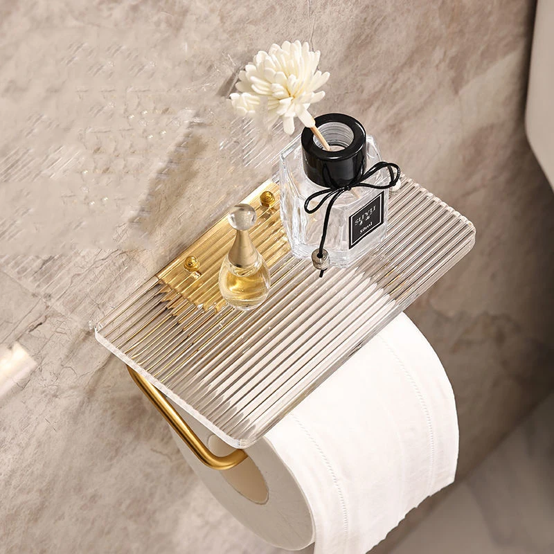

Metal Frame+Acrylic Plate Freepunch Toilet Tissue Wall Hanging Storage Rack Paper Towel Box Drawer Paper Shelf Roll Paper Holder