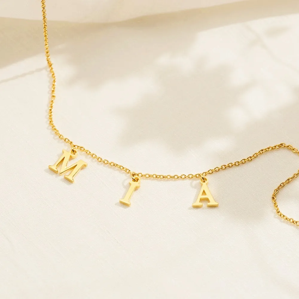 

Personalized Custom Initial A-Z Letters Name Necklace Family Jewelry Multiple Nameplate Clavicle Chain Anniversary Gift