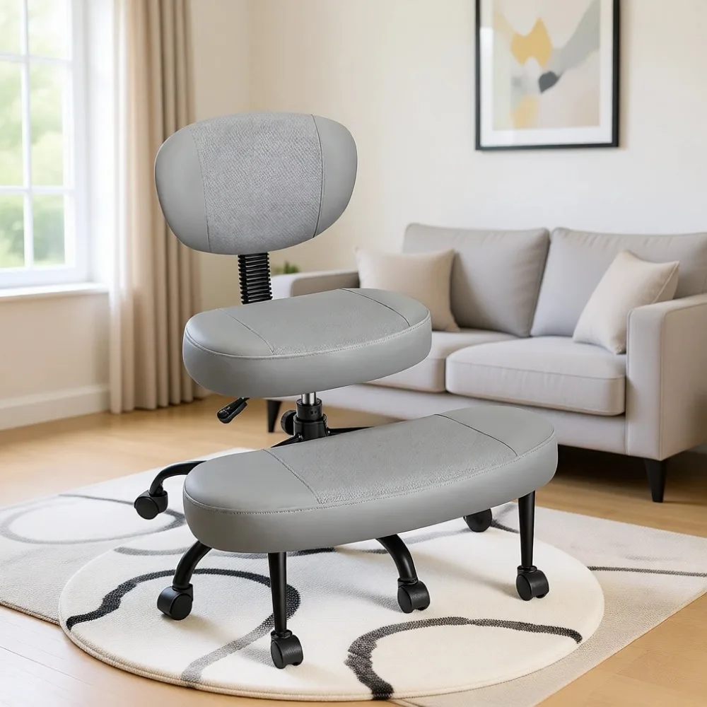 Ergonomic Swivel Chair with Adjustable Height and Back Support for Meditation and Office Use