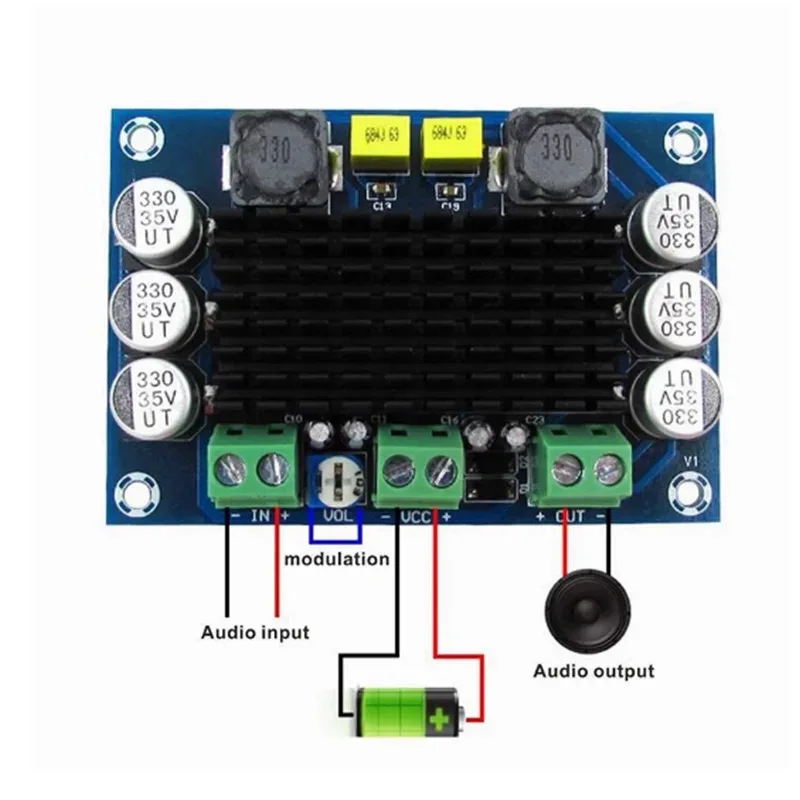 

XH M542 Mono 100W Digital Amplifier Board Replace TPA3116 Class D Audio Amp 12V 26V for Subwoofer DIY
