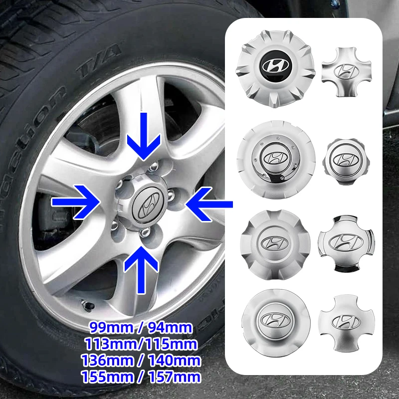 

4pcs Car emblem Wheel hub Center Cap Badge covers accessories For Hyundai i10 i20 i30 Sonata Tucson Azera Elantra Veloster Kona