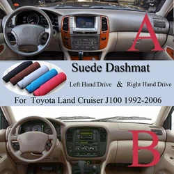 For Toyota Land Cruiser J100 1998-2006 LandCruiser 100 Suede Dashmat Dash Mat Cover Dashboard Pad Carpet Car Styling Accessory