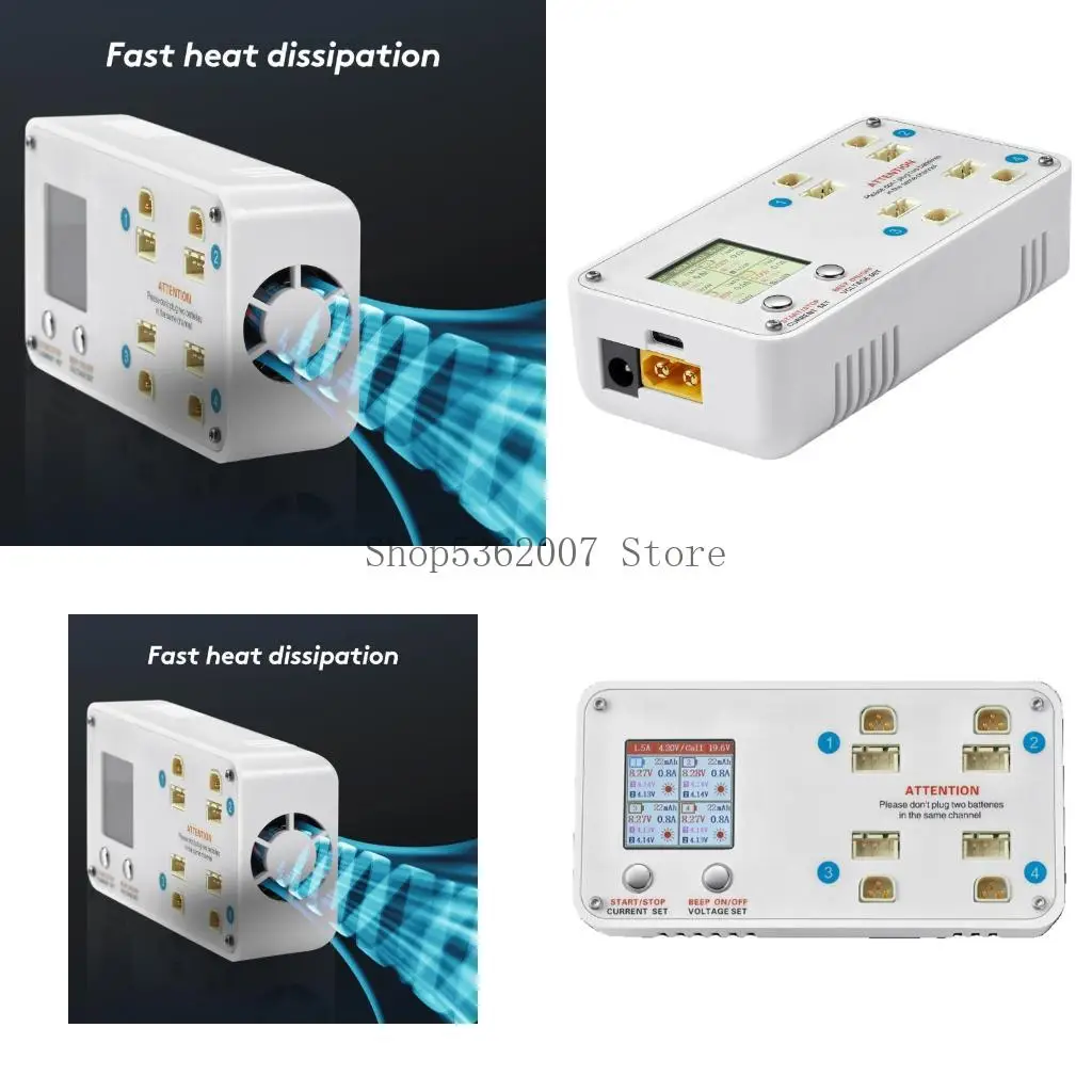 

Four Channel 2S Lipos Storage Voltages Function LCD Screen Heat Dissipation System 40JB