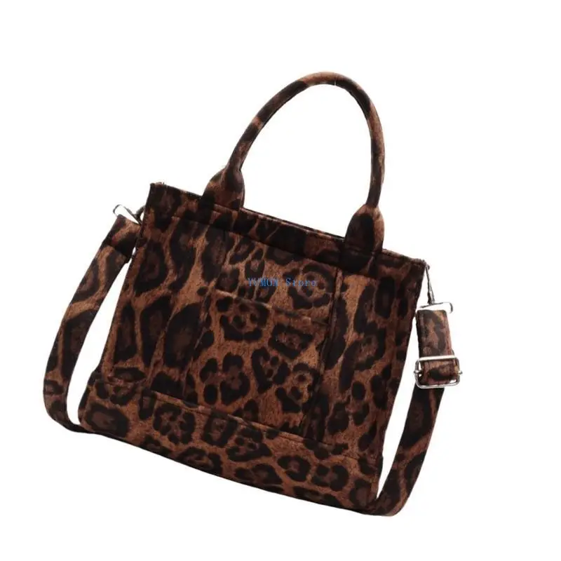 

D0UD Women Bag Trendy Shoulder Bag Leopard Pattern Handbag Fashion Crossbody Bag Top Handle Bag Small Square Bag