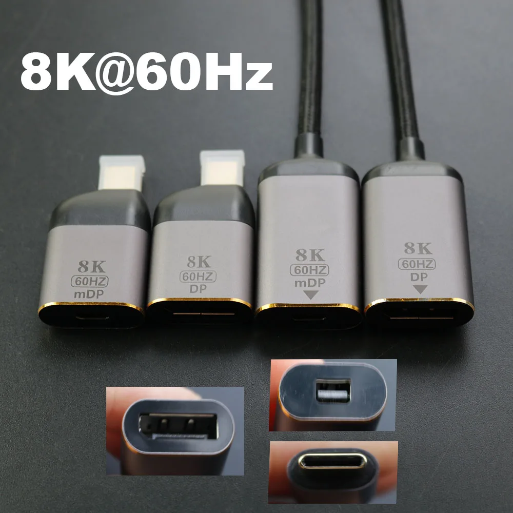 

1PC DP Female to TYPE-C Male Short Line Mini DP Female to TYPE-C Male Plug Cable Converter 8K 60HZ HD Video And Audio Converter