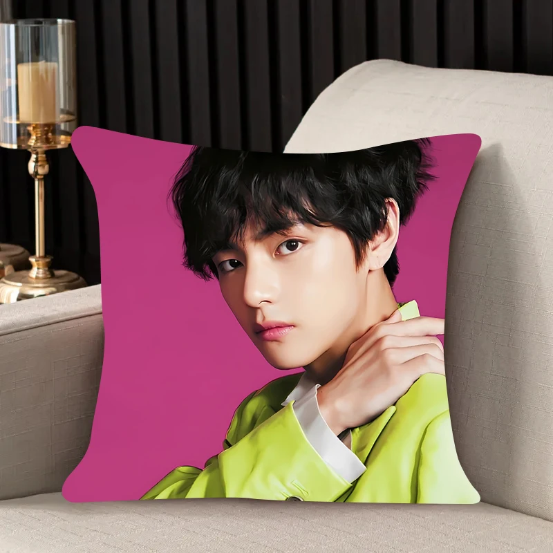 Juste de coussin K-Kim Tae Hyungs, taie d'oreiller, chambre, bureau, café, voiture, Dakimakura, cadeau, 40x40cm