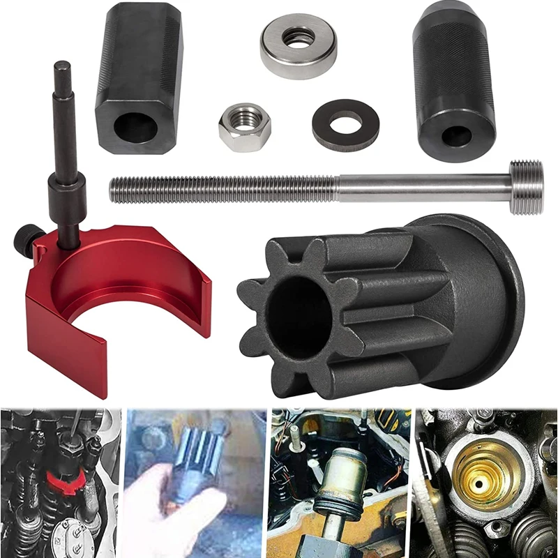 9U-7227 Injector Height + J-38587-A Engine Barring Socket Turning + 9U-6891 Injector Tube Sleeve Cup Removal & Installer Tools