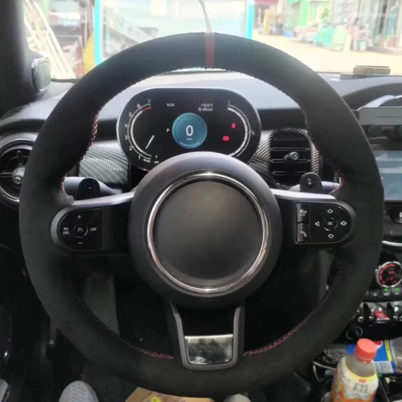 

Hand-Sewn Suede Car Steering Wheel Paceman Coupe Poadster Car Interior Accessories Steering Wheel Cover For BMW Mini