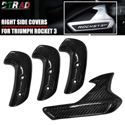 For Triumph Rocket 3 III Carbon Fiber Exhaust Heat Shield Cover Right Seat Side Covers Cap Motorcycle Modified Parts Twill Gloss
