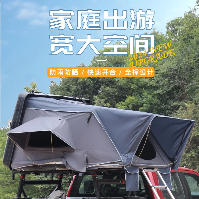 Roof tent quick open folding hard shell car tent camping 3-4 people automatic self-driving camping outdoor tent