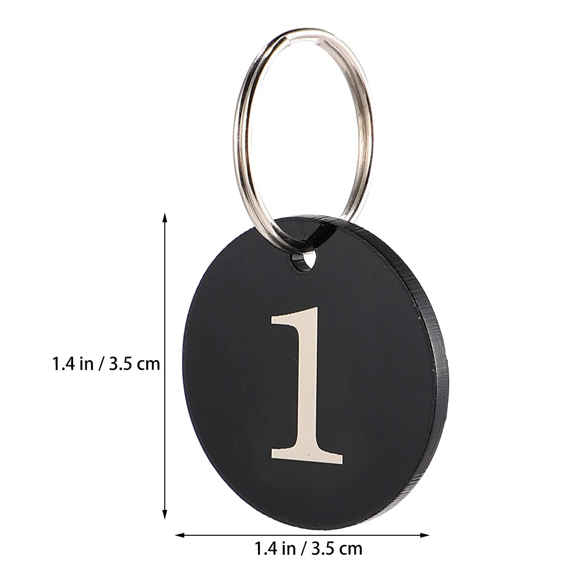 

50Pcs Acrylic Number Tag Rings Round Black Key Tags for Hotel Restaurant Supermarket Line Up Counter Use Hotel Number Rings