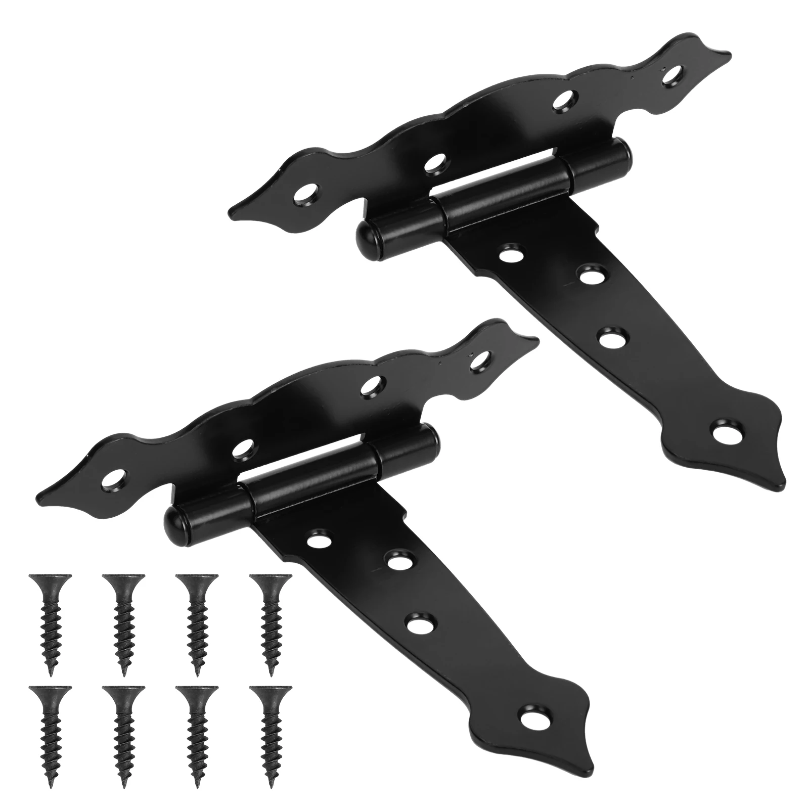 

T-Shaped Door Hinges Heavy Duty Iron Wooden Unique Hinge Barn Fence Farm Gate Playhouse Shed Cabinet High Strength Rust