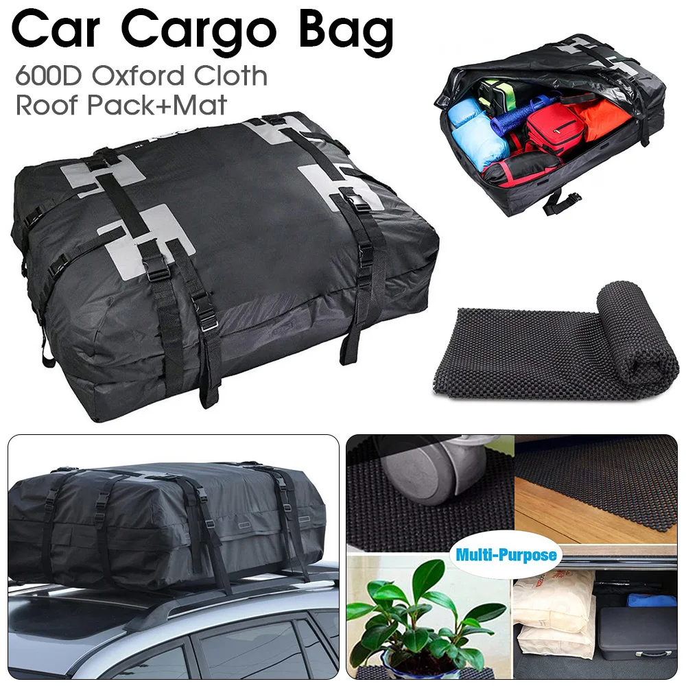 Car Roof Box Waterproof Cargo Bag Universal Car Protection for Roof Rack Step Cargo Carrier Loop Box Luggage for Outdoor Camping