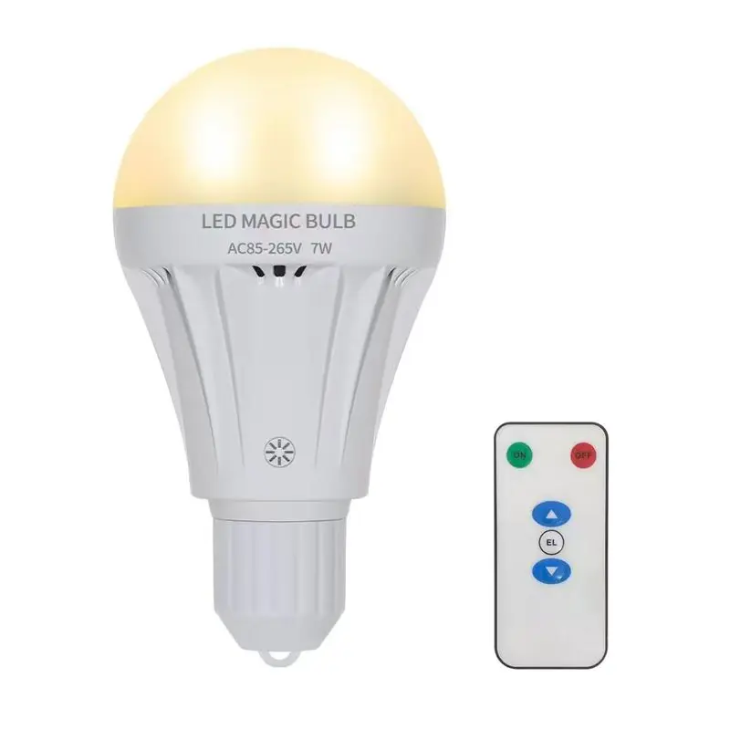 Rechargeable Light Bulbs, Battery Operated Light Bulb with Remote E27 LED Emergency Lightbulbs Warm White with Dimmable for Wall