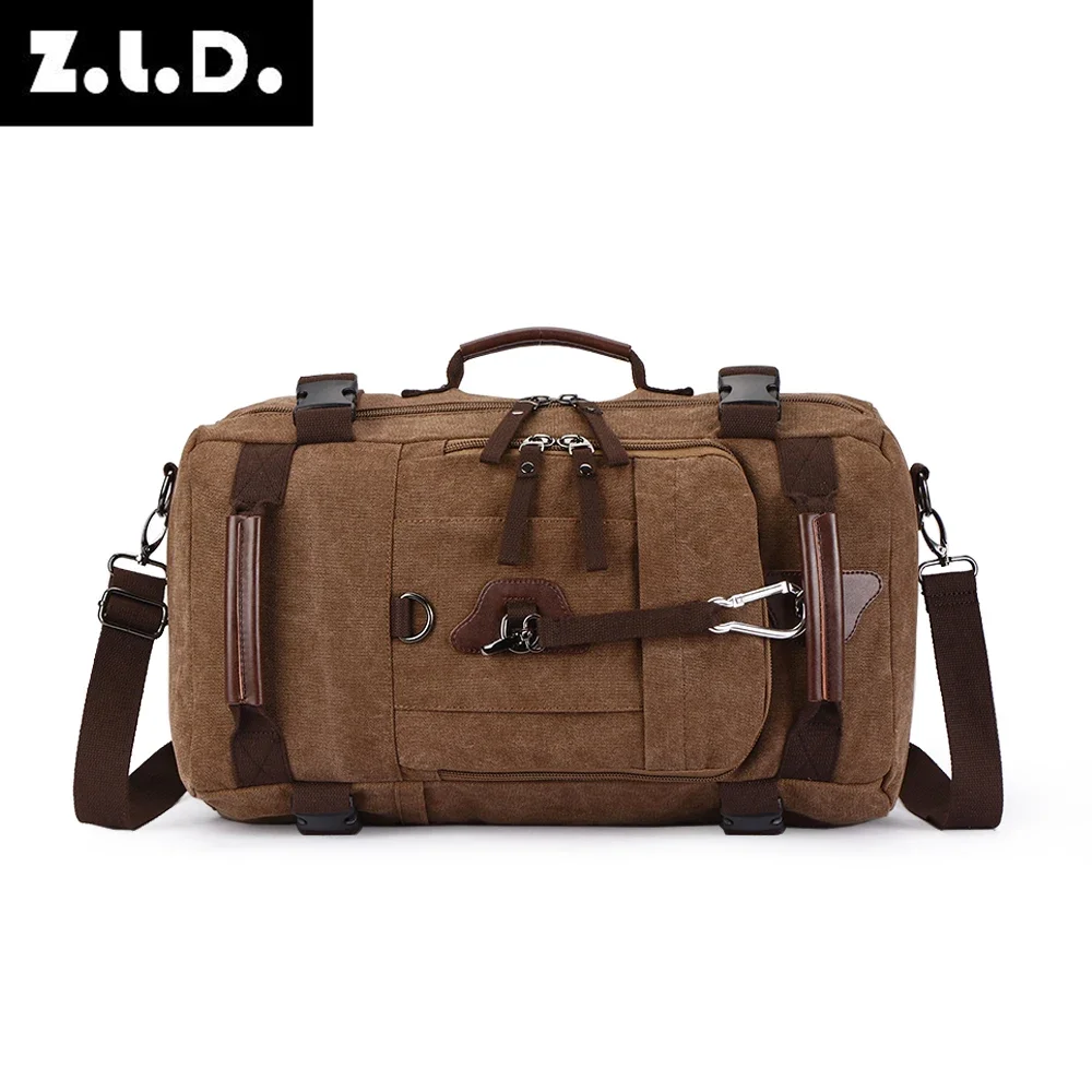 New Backpack Men Vintage Canvas Backpack bucket shoulder bag Large capacity man travel bag mountaineering Rucksacks