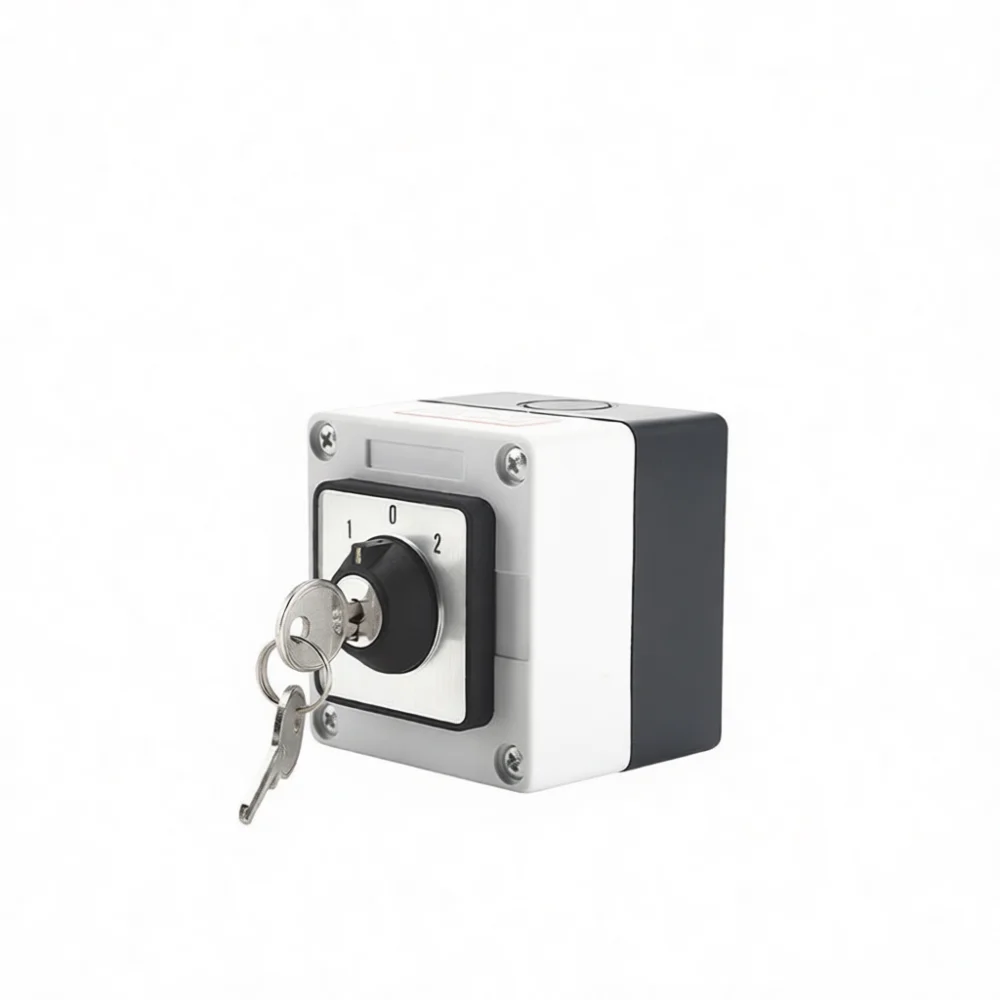 Heavy Duty Key Switch SZW26 20C Dust Shield Box Industrial Power Selector Lock Security Access Circuit Control System