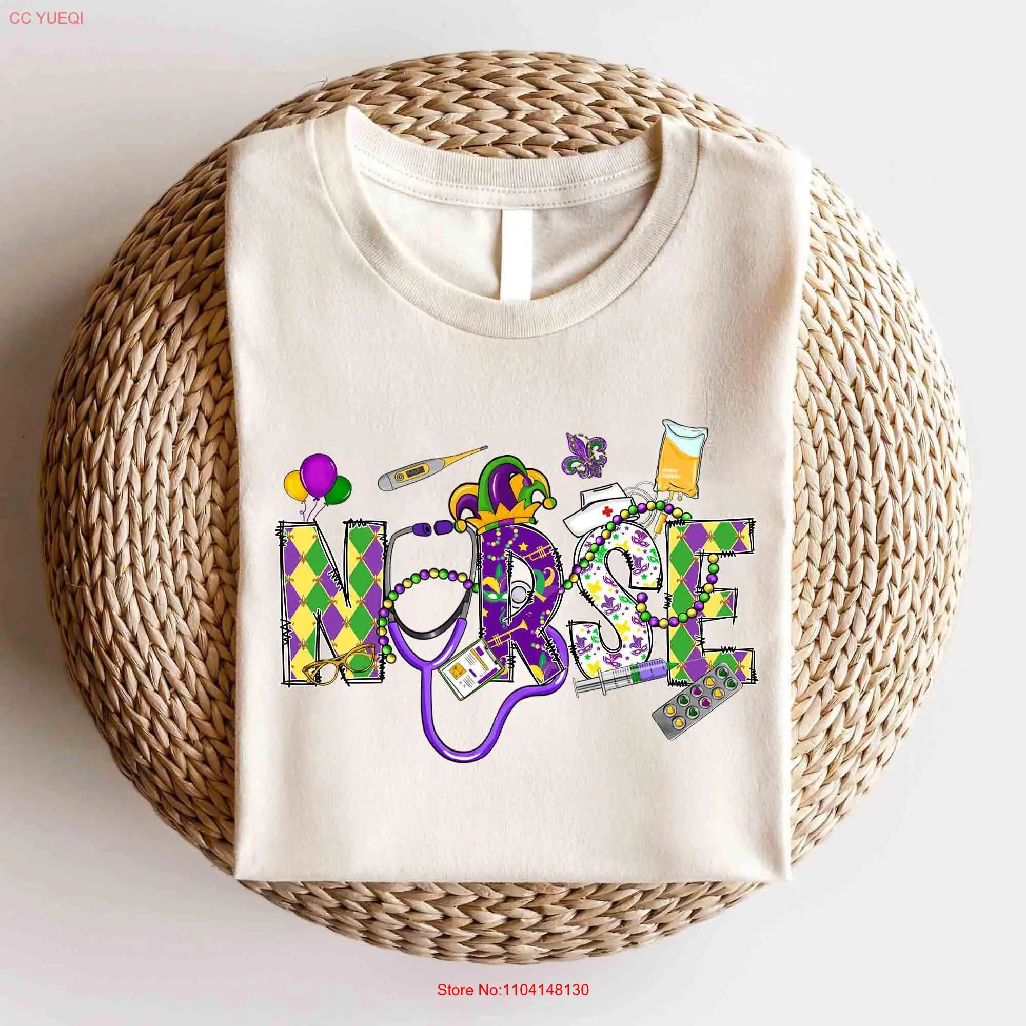 Nurse Mardi Gras T … - image