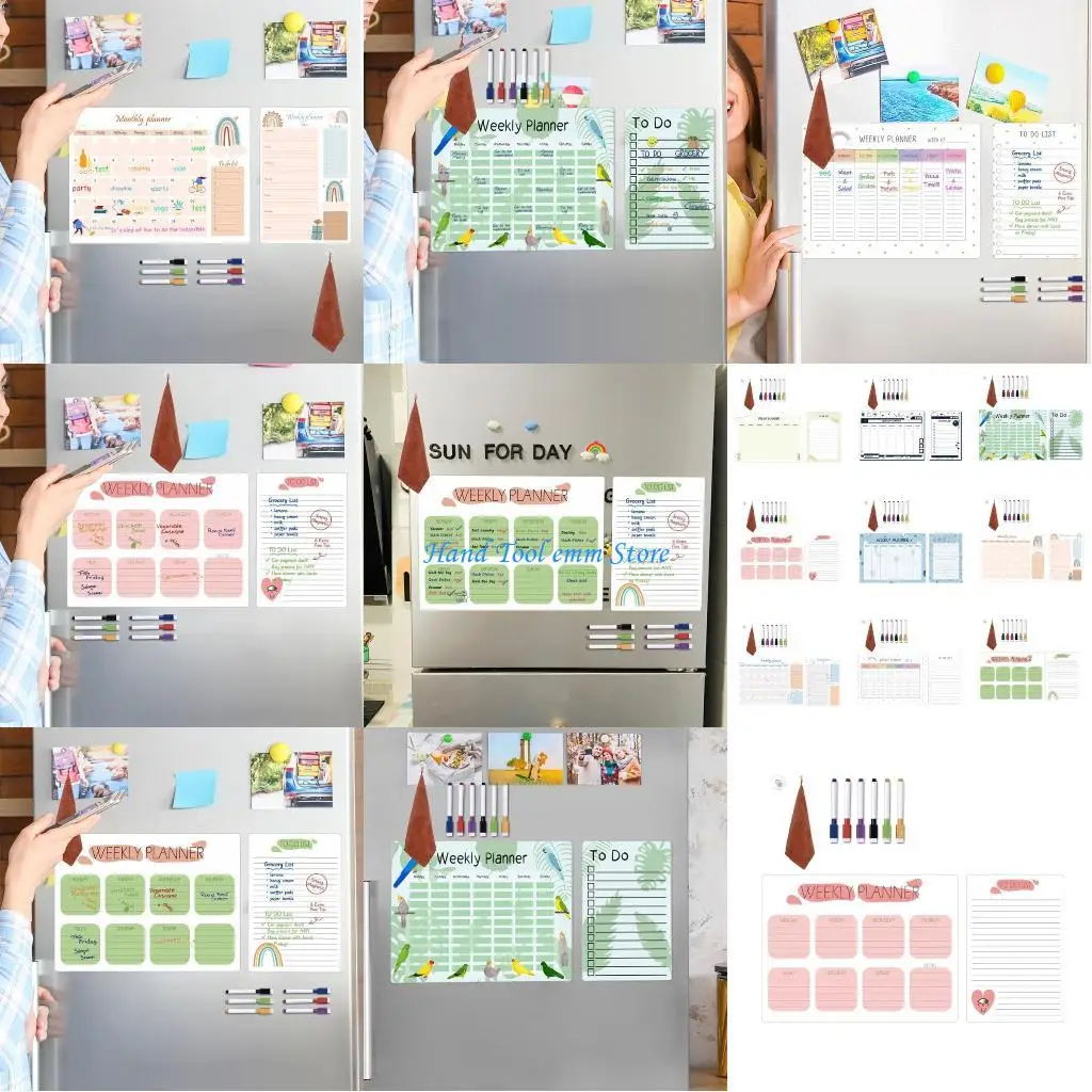 

H37F Whiteboard Calendar for Fridge, Calendar Weekly Planner Fridge Calendar Whiteboard Monthly To-do-list