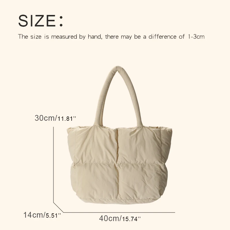 Large Capacity Puffer Tote Bags For Womens Luxury Designer Handbag Purse 2023 New In Polyester Embroidery Square Design Shoulder